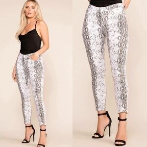 Joe’s Jeans High Rise Cigarette Snake Skin Jeans